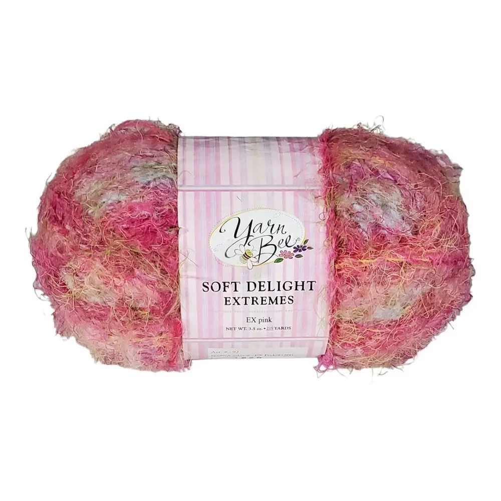 New Yarn Bee Soft Delight Extremes Ex Pink Color #1200 Lot 1820 3.6 Oz Crafting